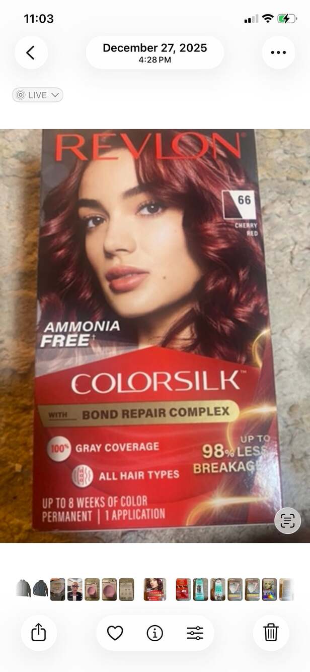 Revlon ColorSilk Permanent Hair Color with Bond Repair Complex, 66 Cherry Red